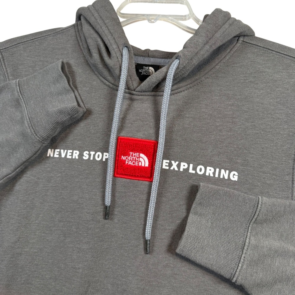 The North Face Hoodie Mens Medium Grey Never Stop Exploring Pullover Sweatshirt